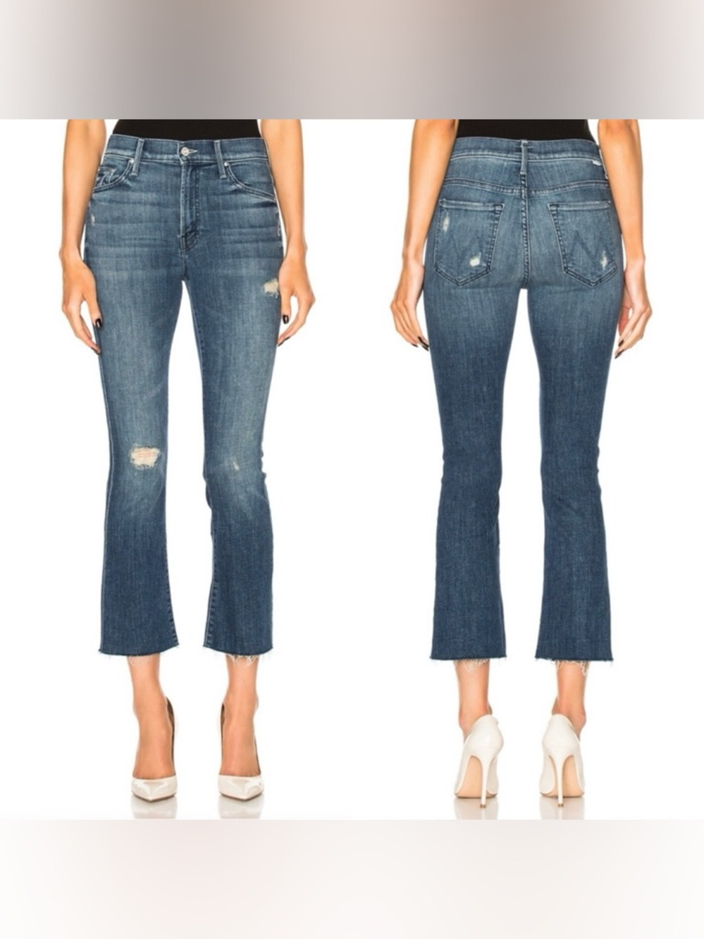 MOTHER the insider crop fray jean